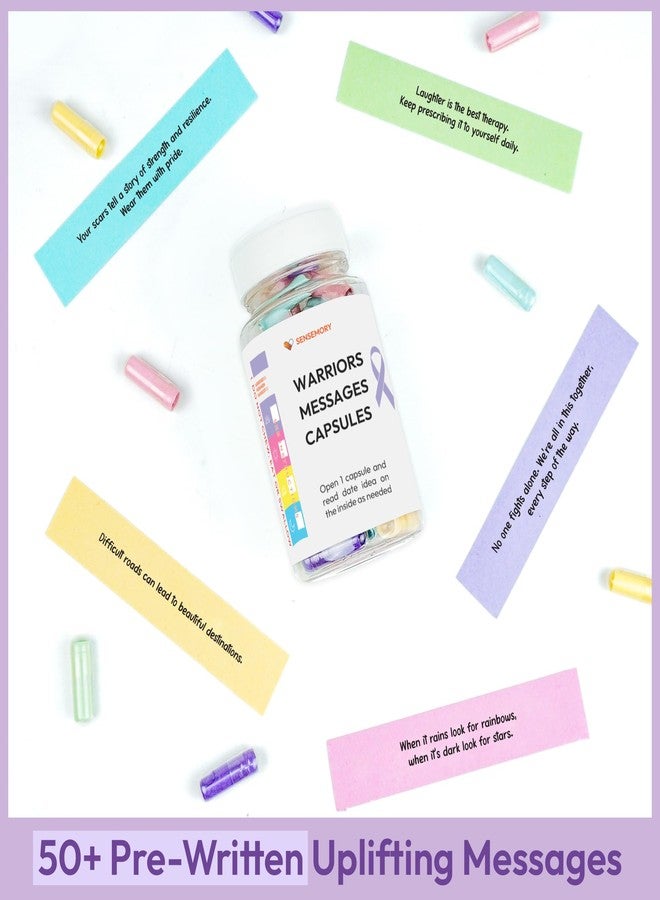 Sensemory 50 Warrior Messages in a Bottle, Breast Cancer Gifts, Breast Cancer Awareness, Get Well Gifts for Women after Surgery, Chemotherapy Must Haves, Cancer Survivor Gifts - Image 3